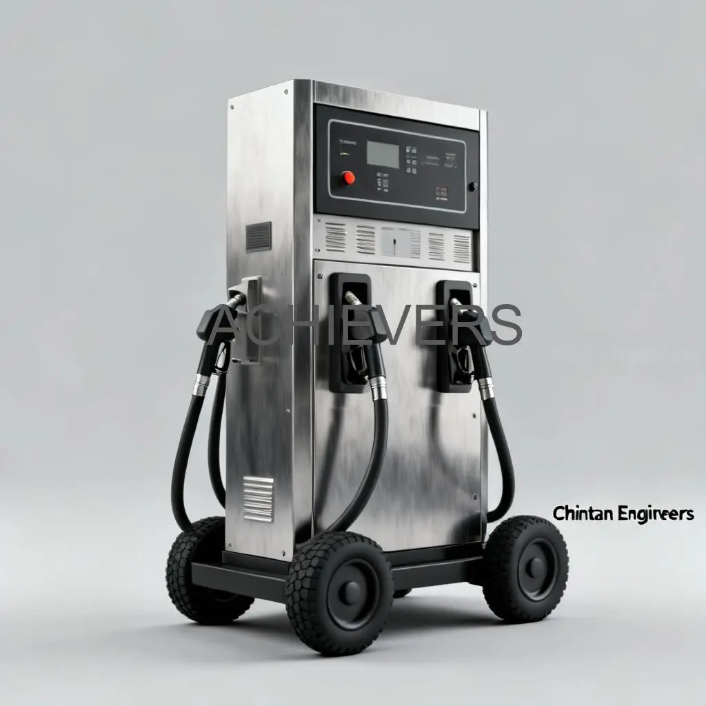 Chintan Engineers Mobile Fuel Dispenser unit featuring a precision flow meter and heavy-duty nozzle for industrial diesel transfer
