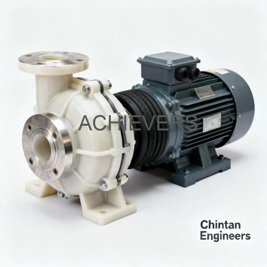 Close-up of a PP Pump casing and flange assembly highlighting the solid molded construction for chemical resistance