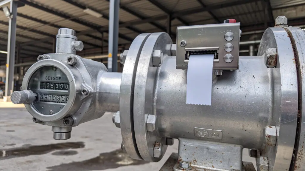 High accuracy custody transfer flow meter with ticket printer