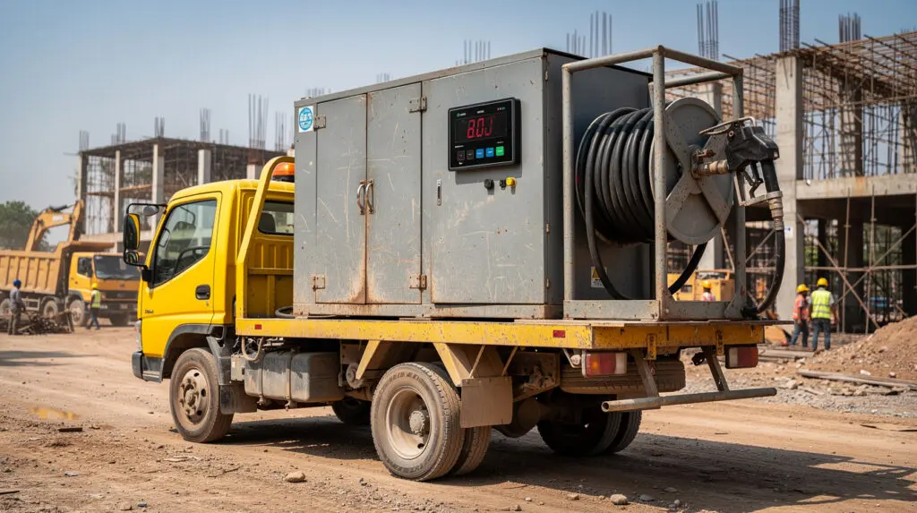 CE-204 mobile fuel dispenser mounted on a service truck for remote fueling