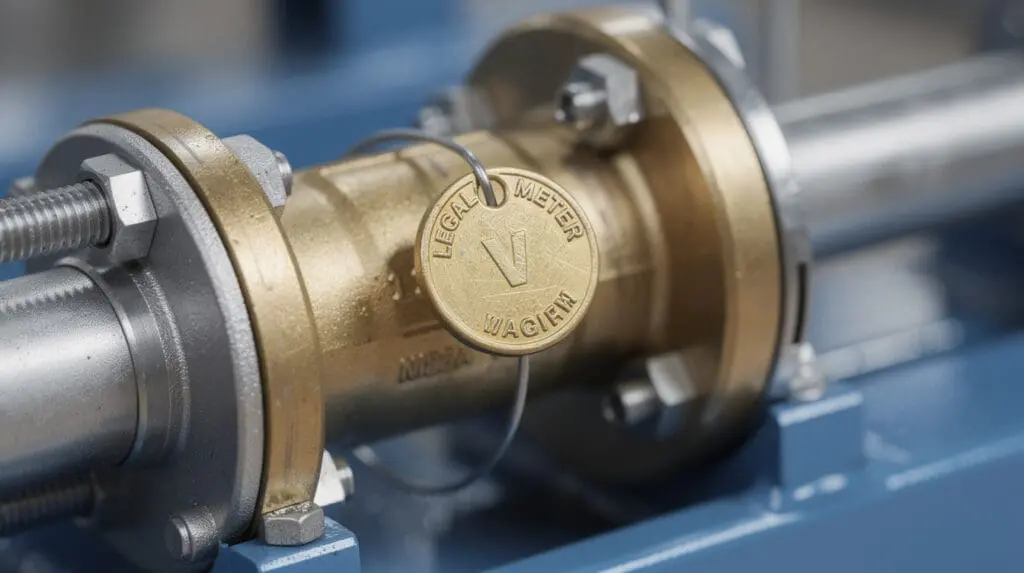 Legal Metrology wire seal on a positive displacement flow meter