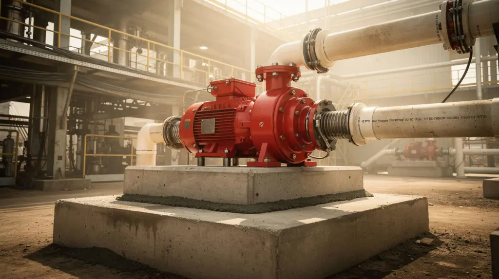 Industrial PP pump installation in a chemical plant