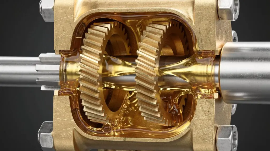 Internal oval gear mechanism of a positive displacement flow meter