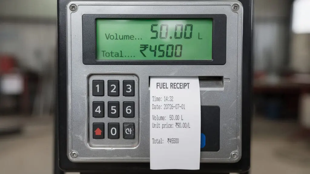 Digital keypad and receipt printer on CE-204 industrial diesel dispenser pump