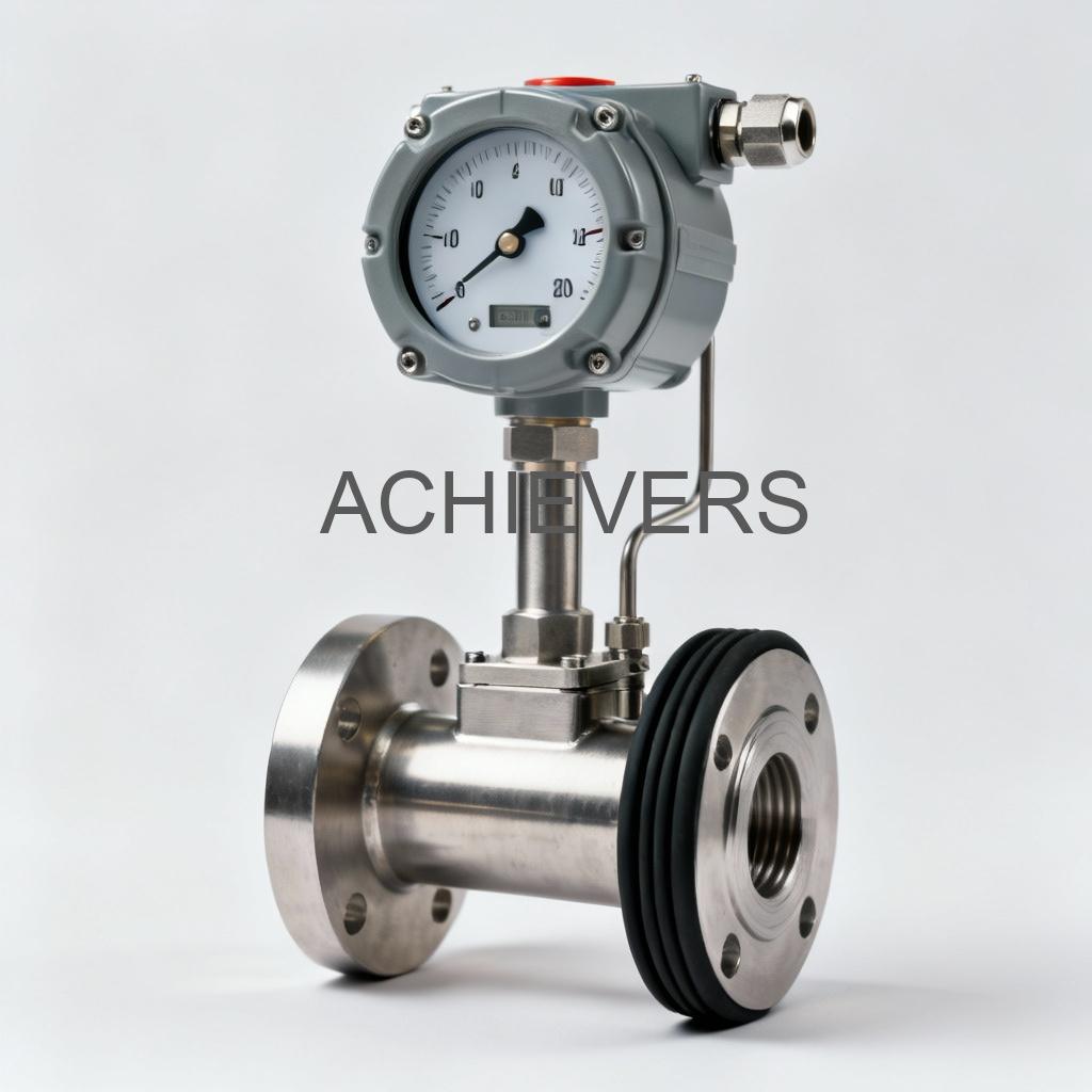 Close-up of Fuel Flow Meter installed on a diesel dispensing skid showing flow meter and nozzle assembly