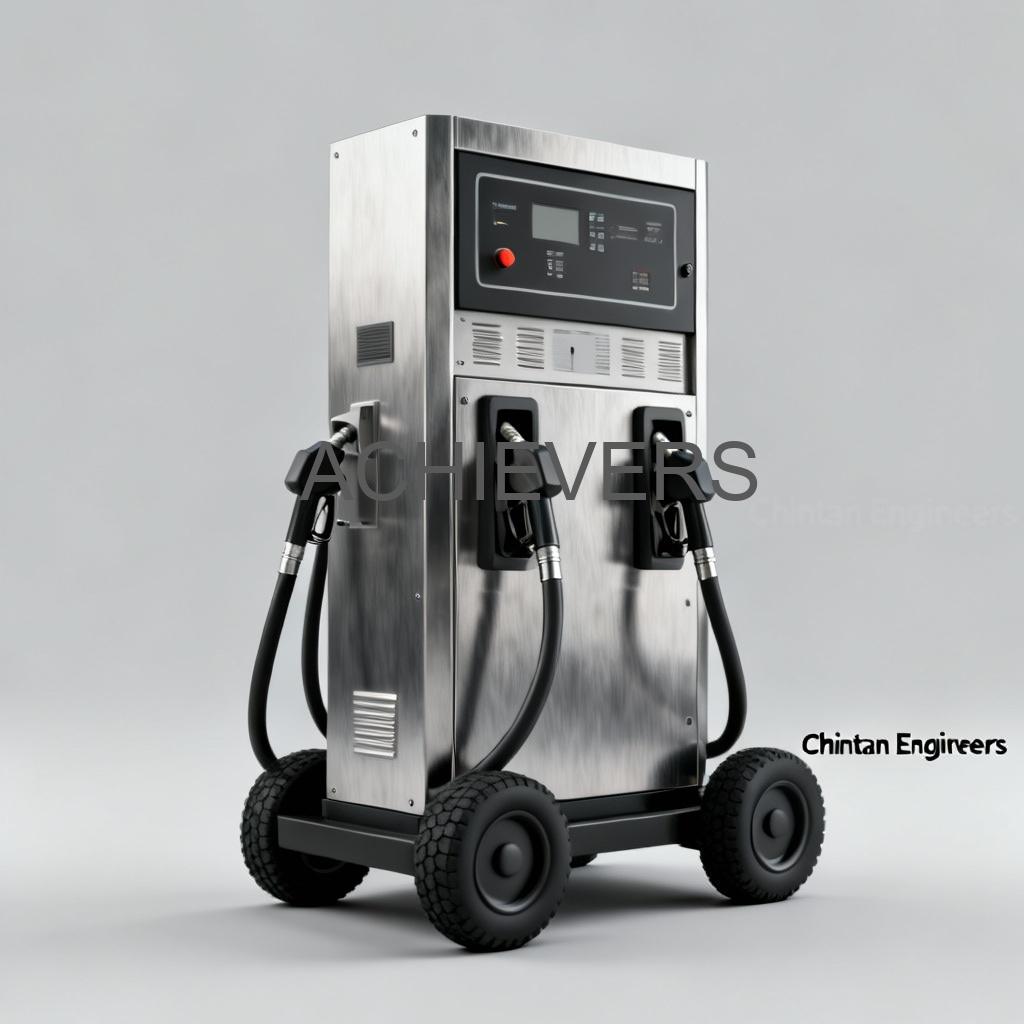 Chintan Engineers Mobile Fuel Dispenser unit featuring a precision flow meter and heavy-duty nozzle for industrial diesel transfer